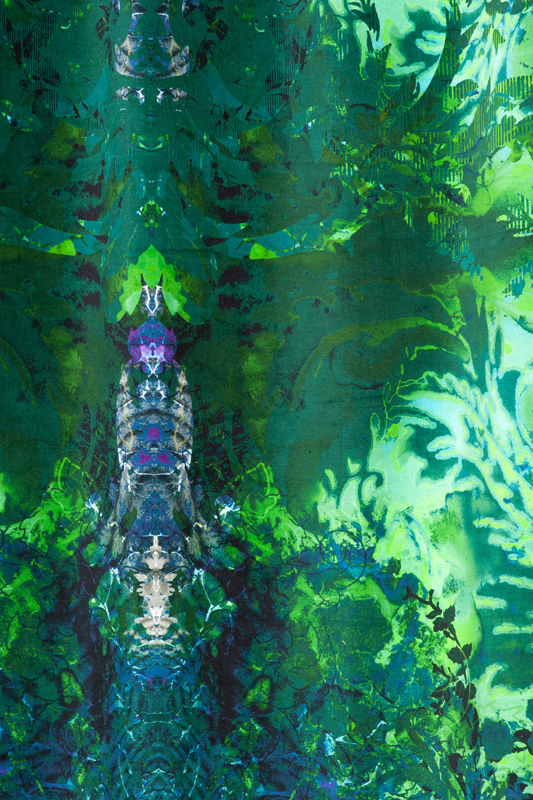 Tourmaline Damask Velvet fabric Timorous Beasties