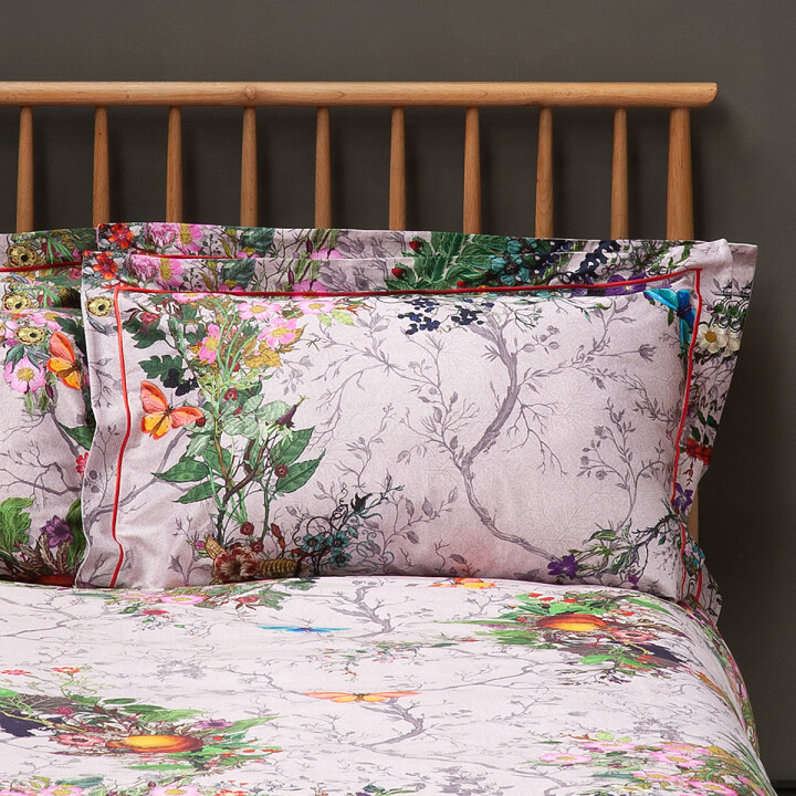 Timorous Beasties Bloomsbury Garden Dusty Pink Oxford Pillowcase