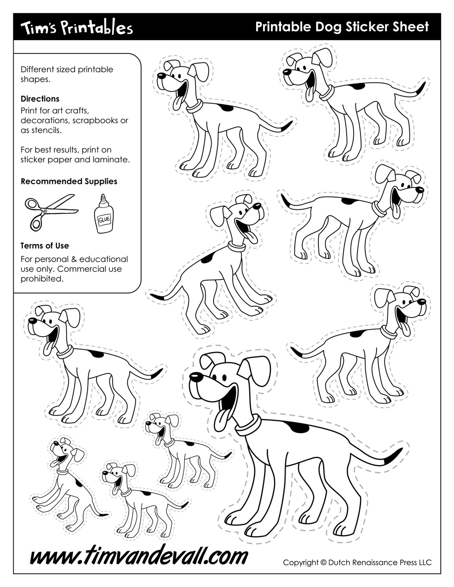 Dog Templates, Dog Shapes, and Printable Dog Stickers