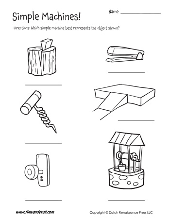 Simple Machines Worksheets | Six Simple Machines for Kids