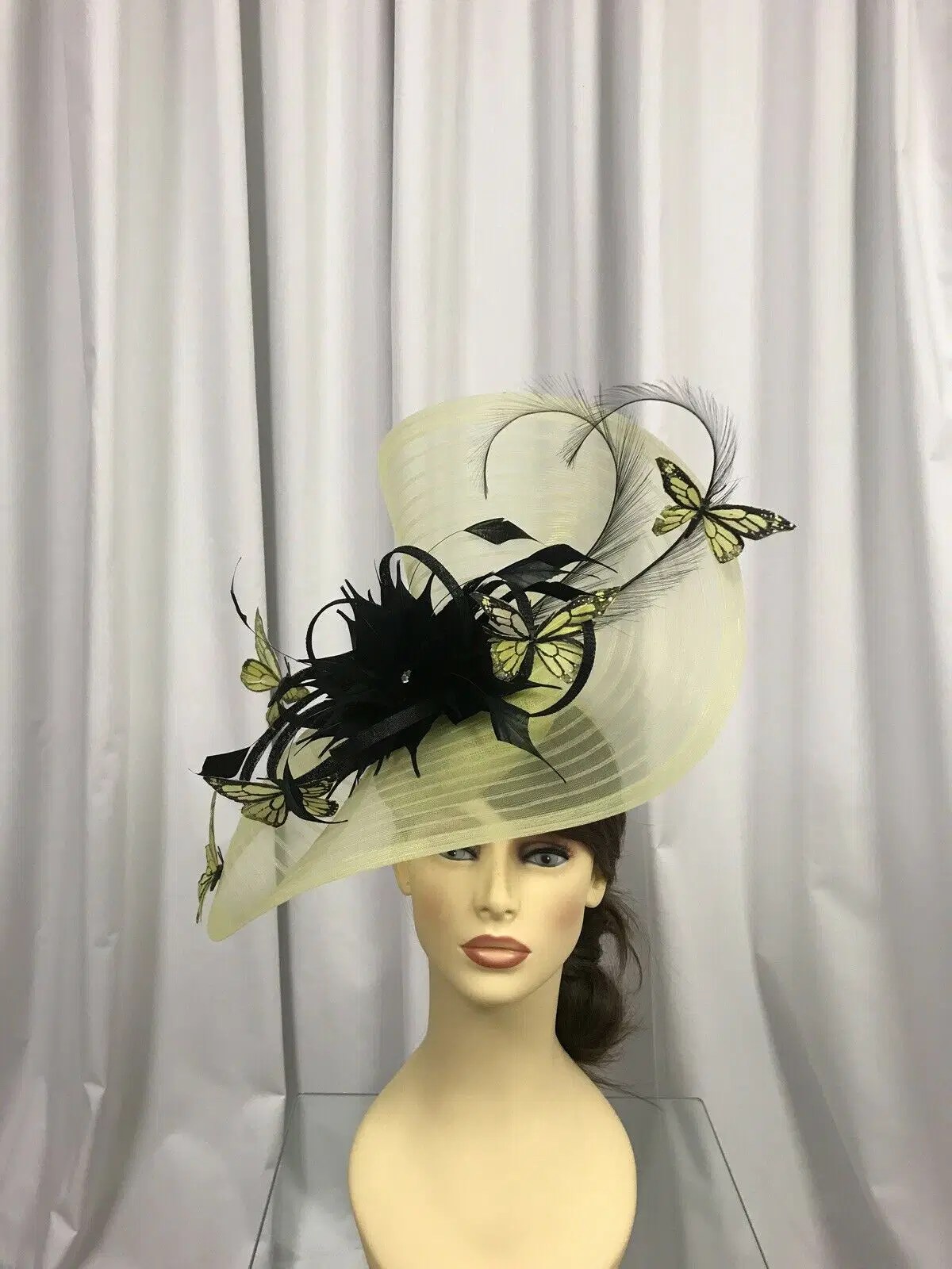 Snoxell and Gwyther Fascinator Yellow/Black Tina Townsend