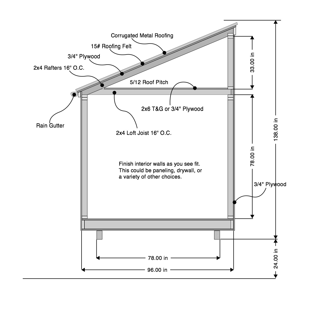 8×16 Free House Plans Preview