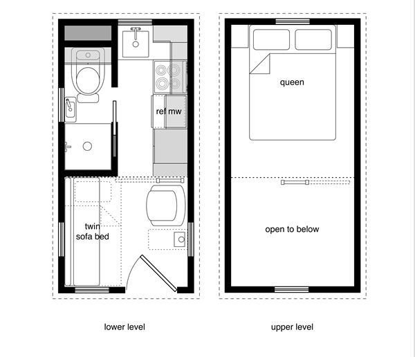 Tiny House Floor Plans with Lower Level Beds Tiny House Design