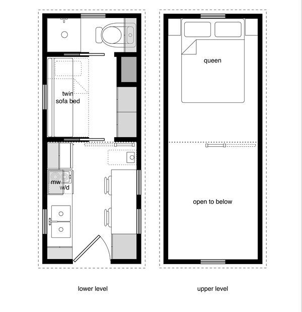 Tiny House Floor Plans with Lower Level Beds Tiny House Design