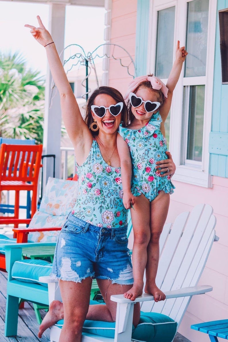 Mommy & Me Swimsuits Mint Tiny Tots Kids