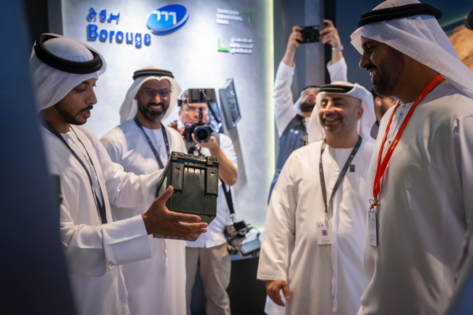 His Highness Sheikh Theyab bin Mohamed bin Zayed Al Nahyan at Tawazun Council Chalet at IDEX