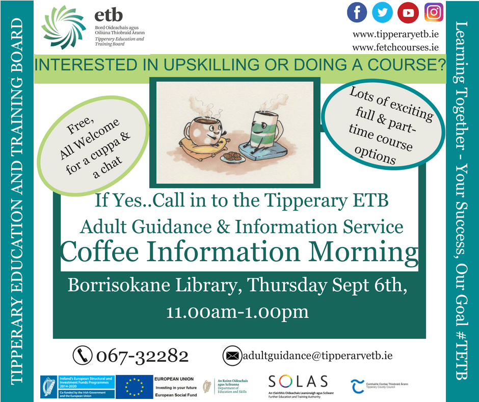 Are you interested in upskilling??? Changing direction… Tipperary