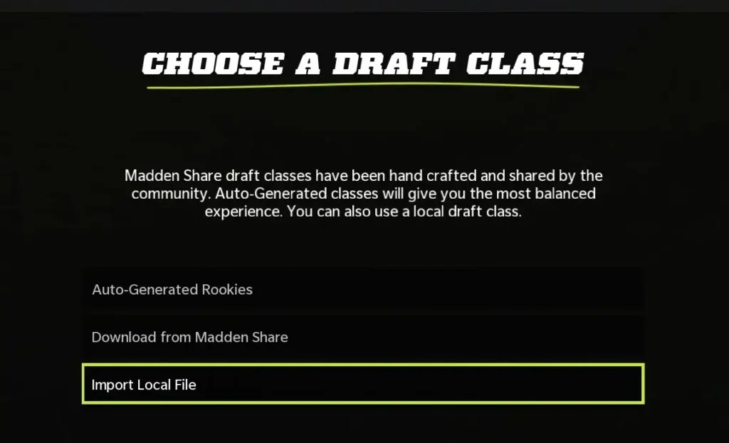How to Create/Import A Draft Class in Madden 22