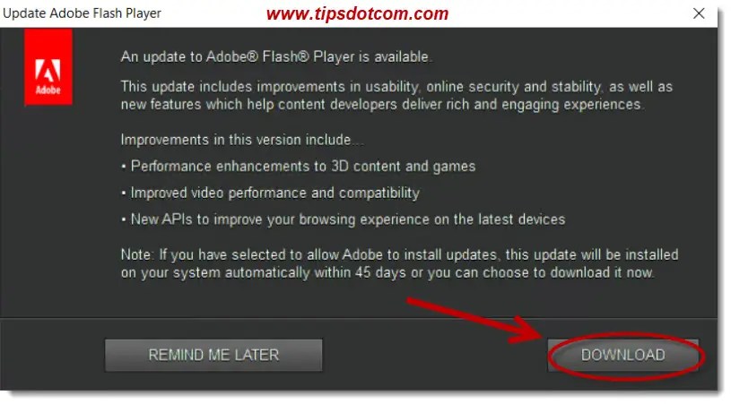 Users looking for an application to play audio and video would download flash player and those who want to … An Update To Adobe Flash Player Is Available What Should You Do