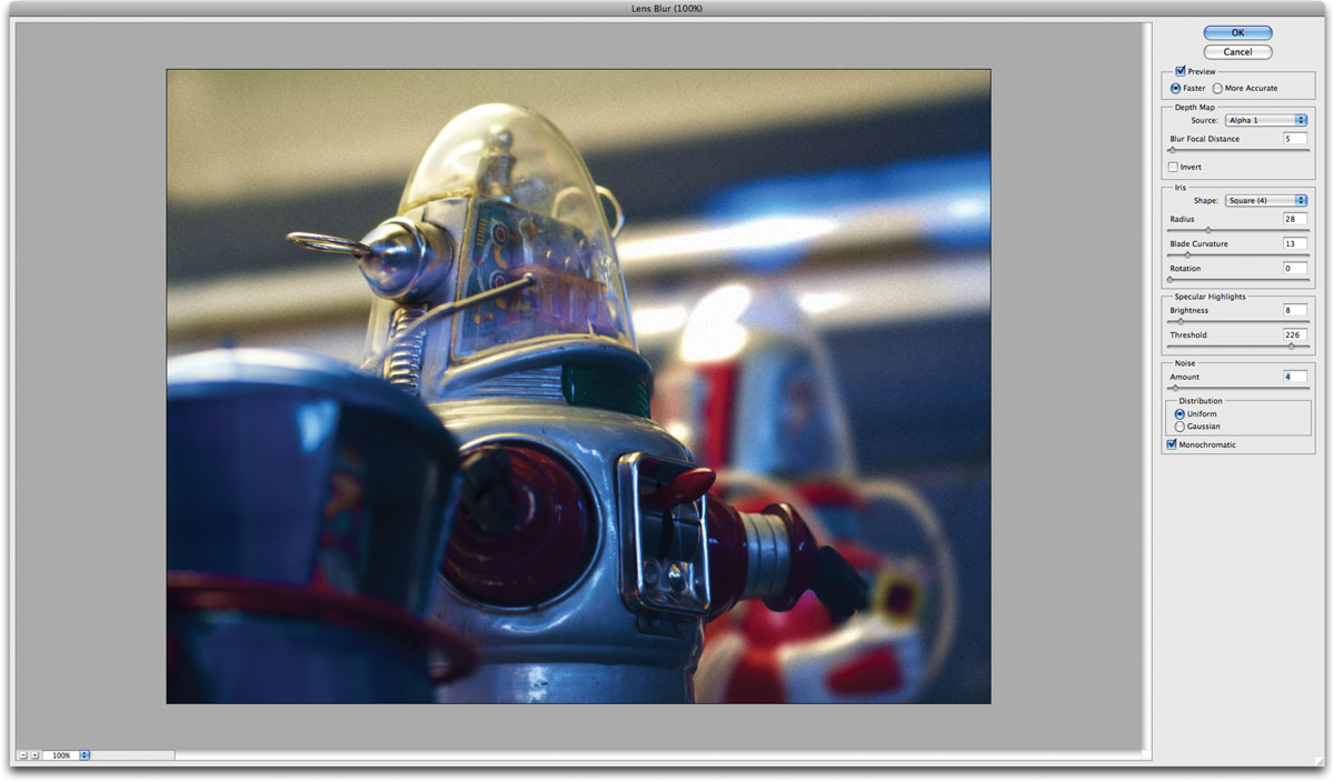 Adding Lens Blur in TipSquirrel