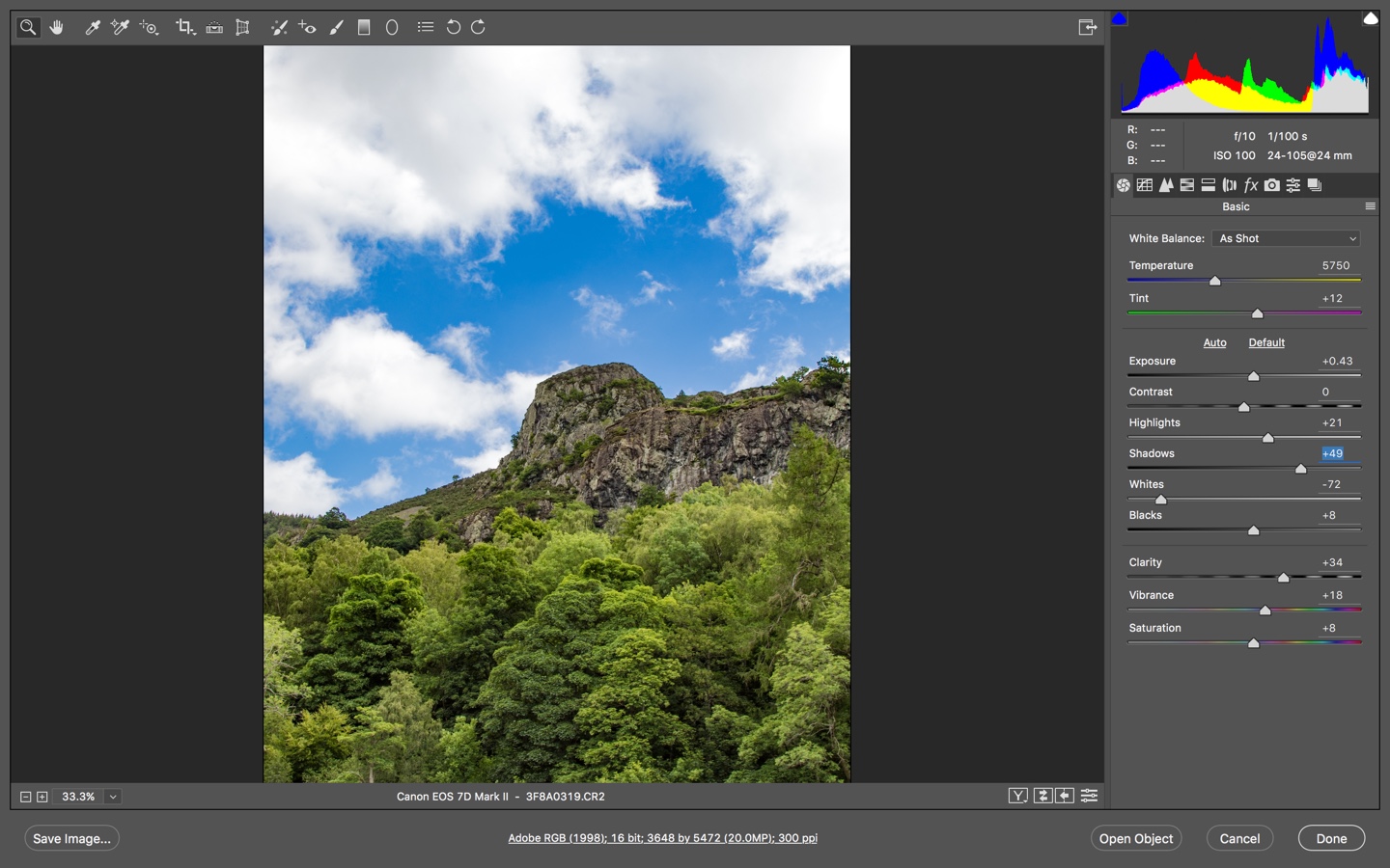 Coloured Clipping Warnings in Adobe Camera Raw and Lightroom