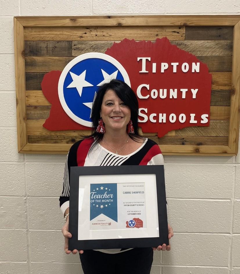 American Fidelity Teacher of the Month Tipton County