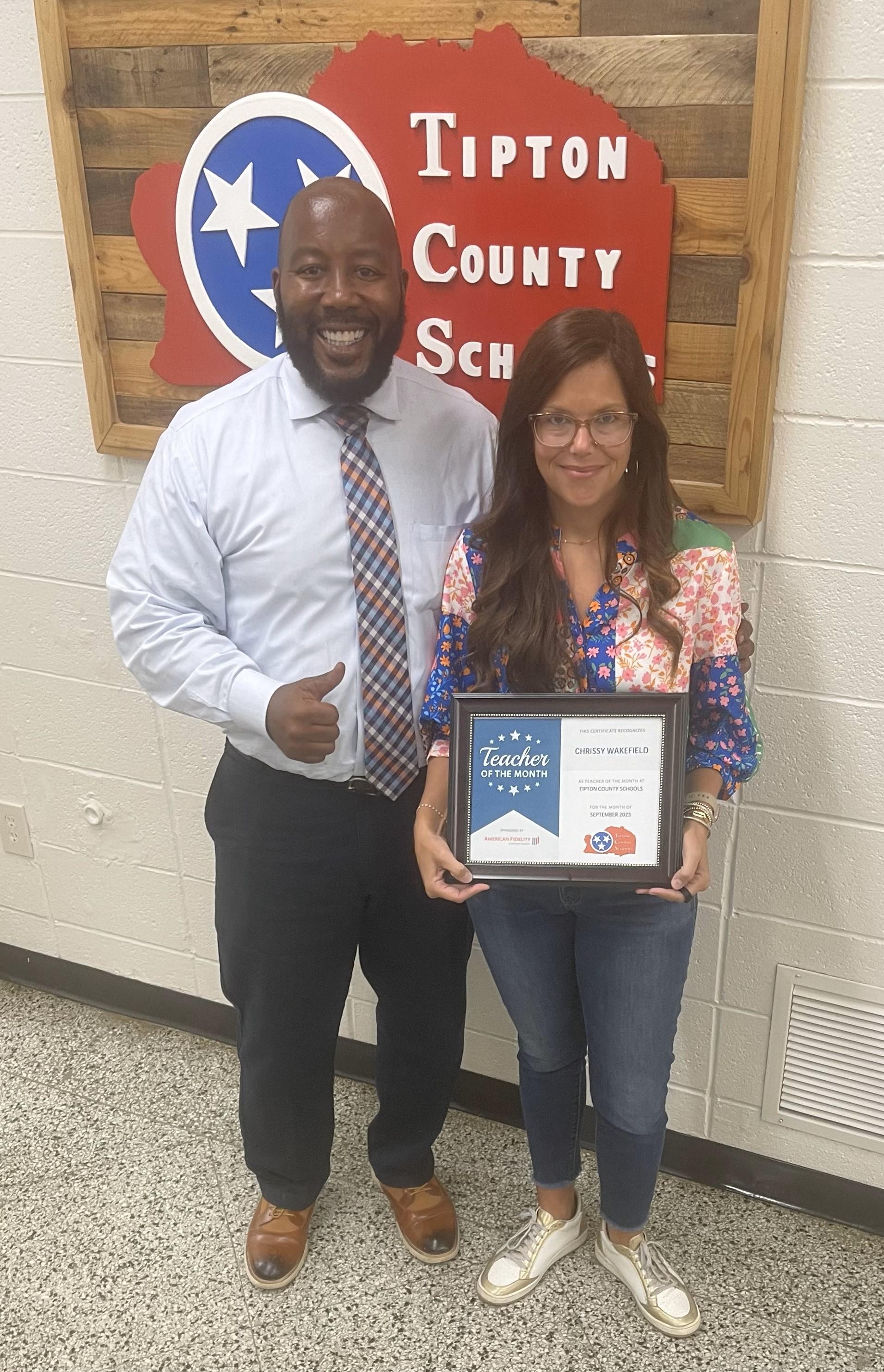 American Fidelity Teachers of the Month Tipton County