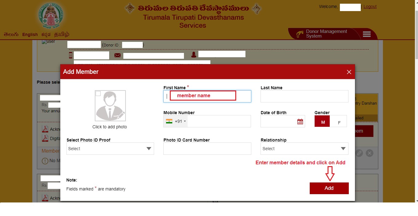 Step by Step Process Online TTD Cottage Donor Management System