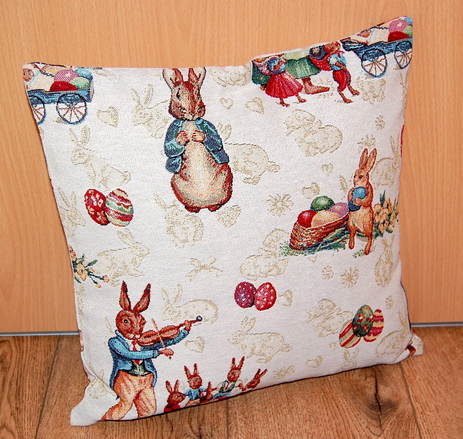 OSTERN Gobelin Tischdecke Tischläufer Kissenhülle Nostalgie Biedermeier