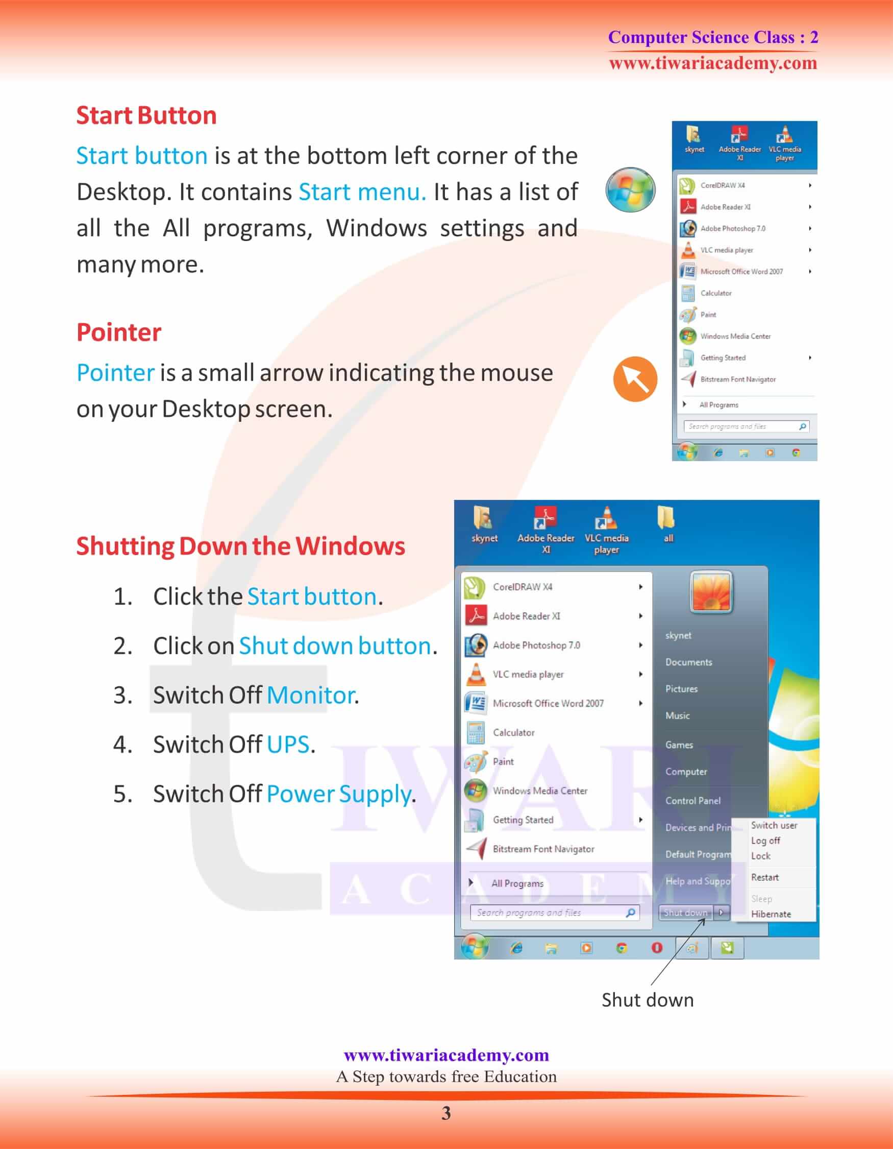 NCERT Solutions for Class 2 Computer Chapter 8 MS Window