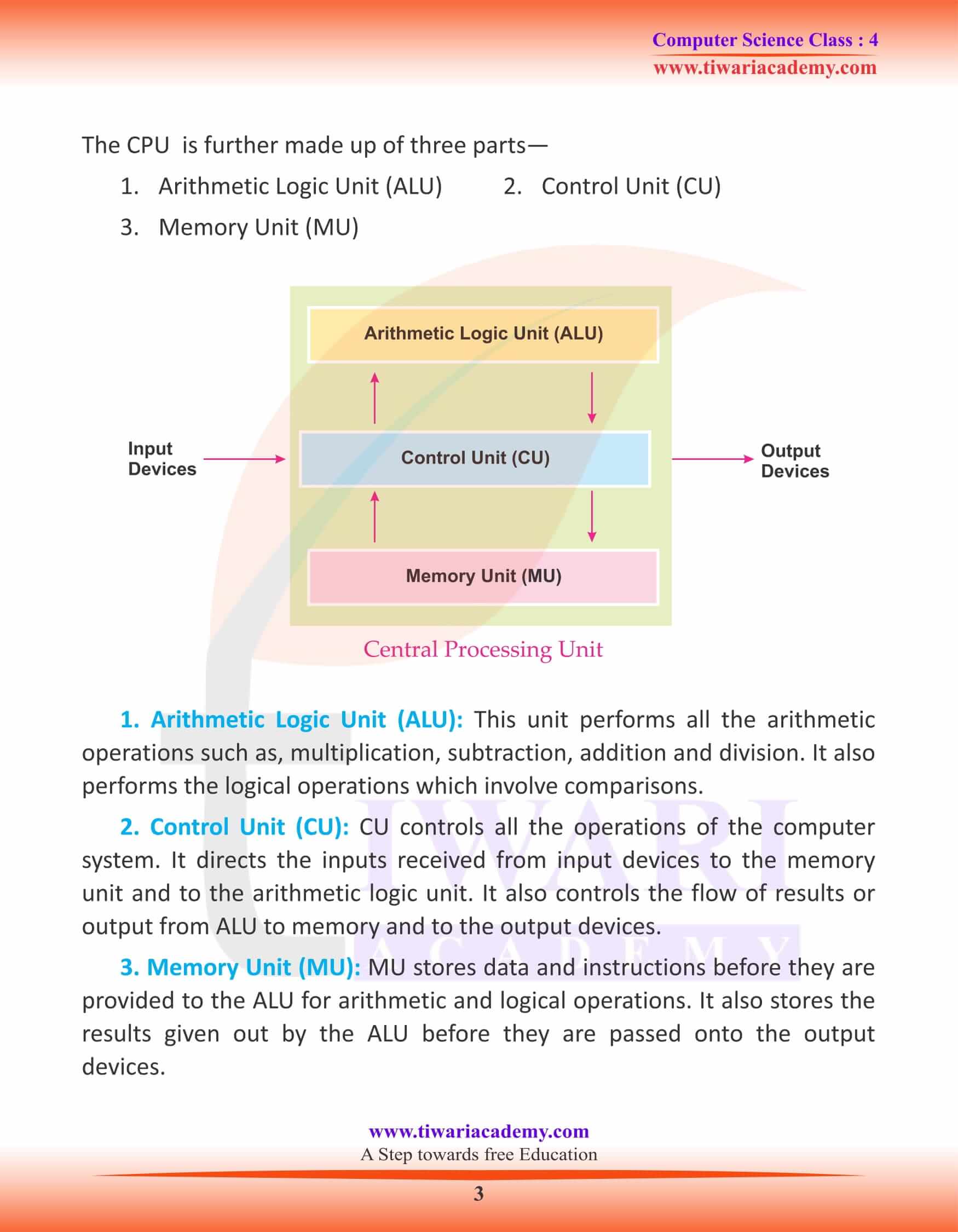 Class 4 Computer Science Chapter 3 Hardware and Software