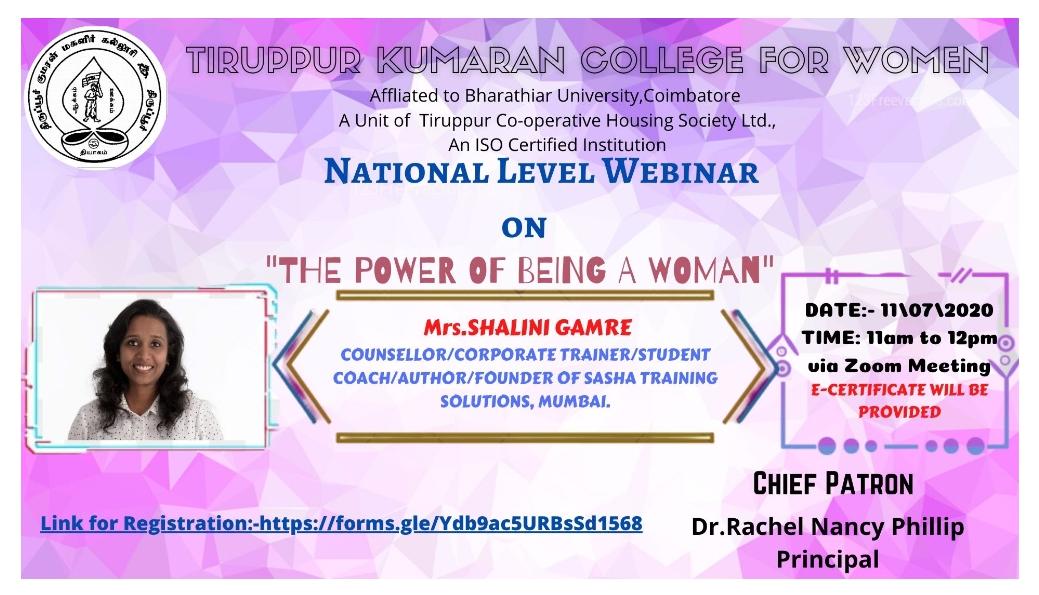 The Power of Being a Woman National Level Webinar