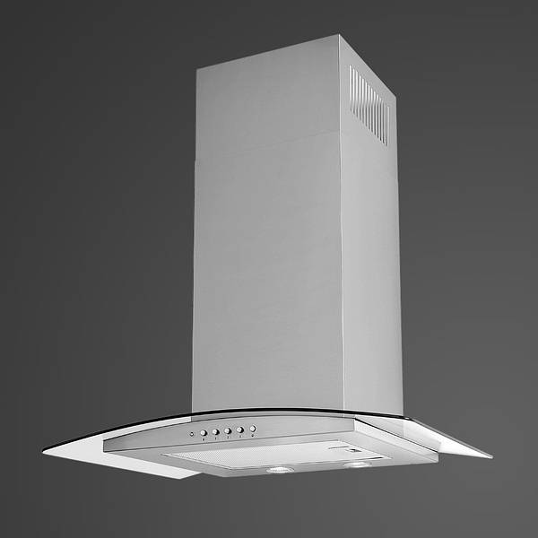 70cm Artis Curved Glass Hood Stainless Steel