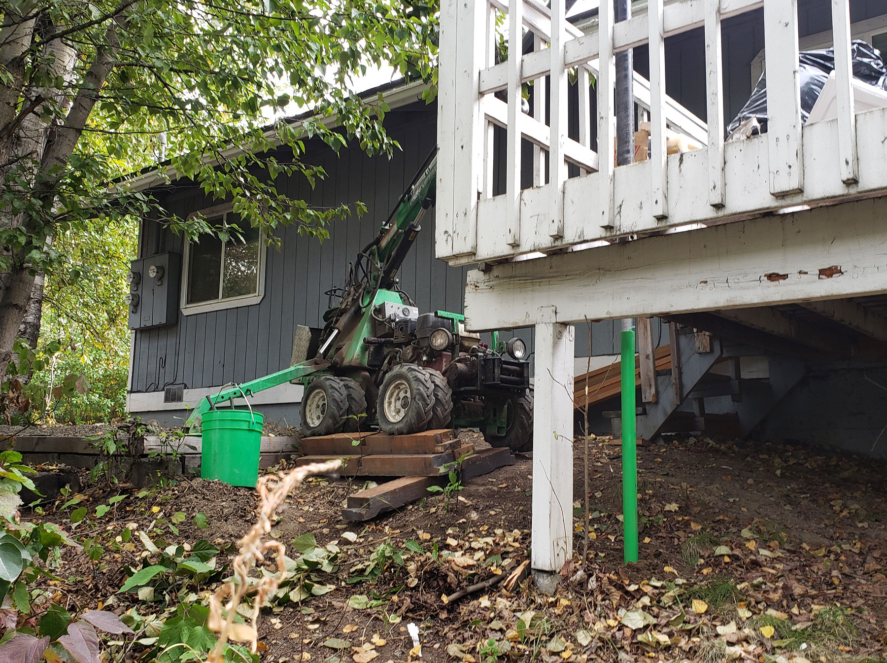 Deck Foundations Helical Pier Installation in Anchorage, Homer