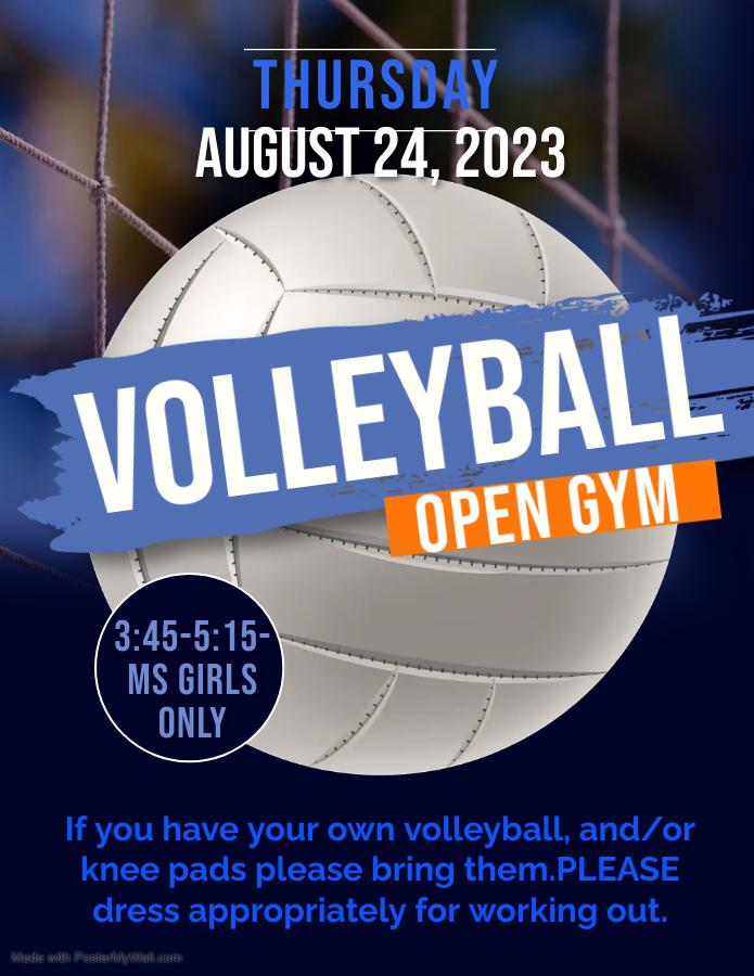 Volleyball Open Gym for Middle School Girls The Main Street Academy