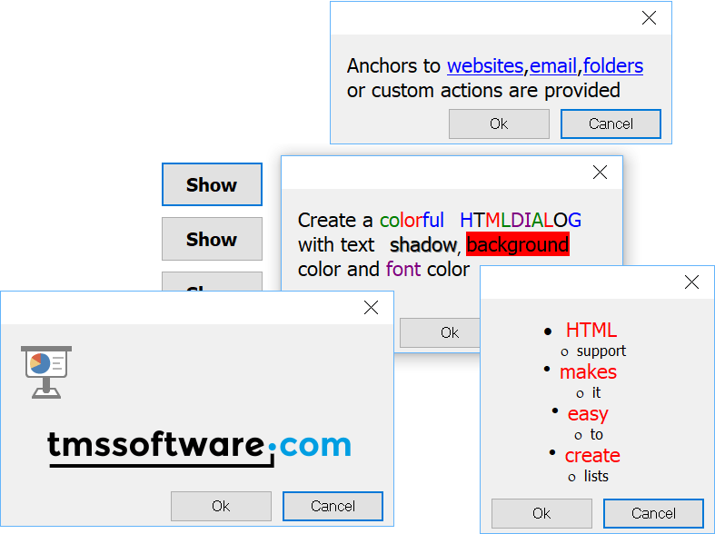 THTMLDialog Message Dialog with HTML formatting capabilities