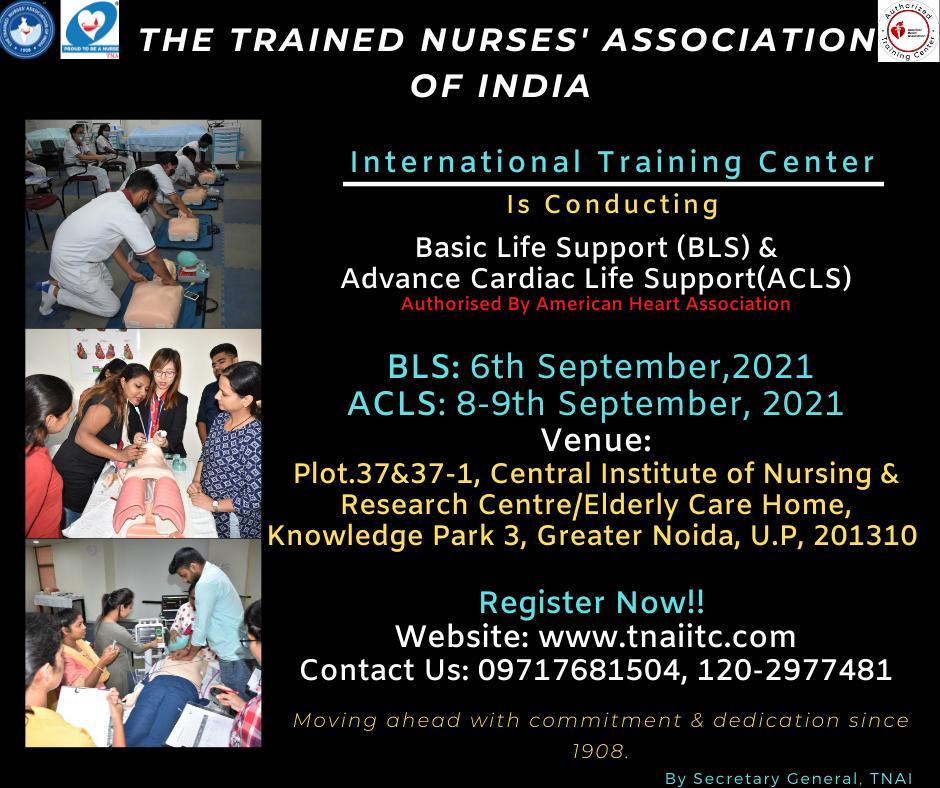 BLS/ACLS Course Schedule at Greater Noida on September 6th and 89