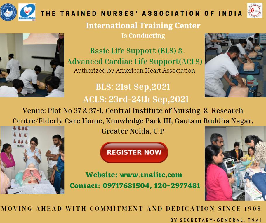 BLS/ACLS Course Schedule at Greater Noida on September 21 and 2324