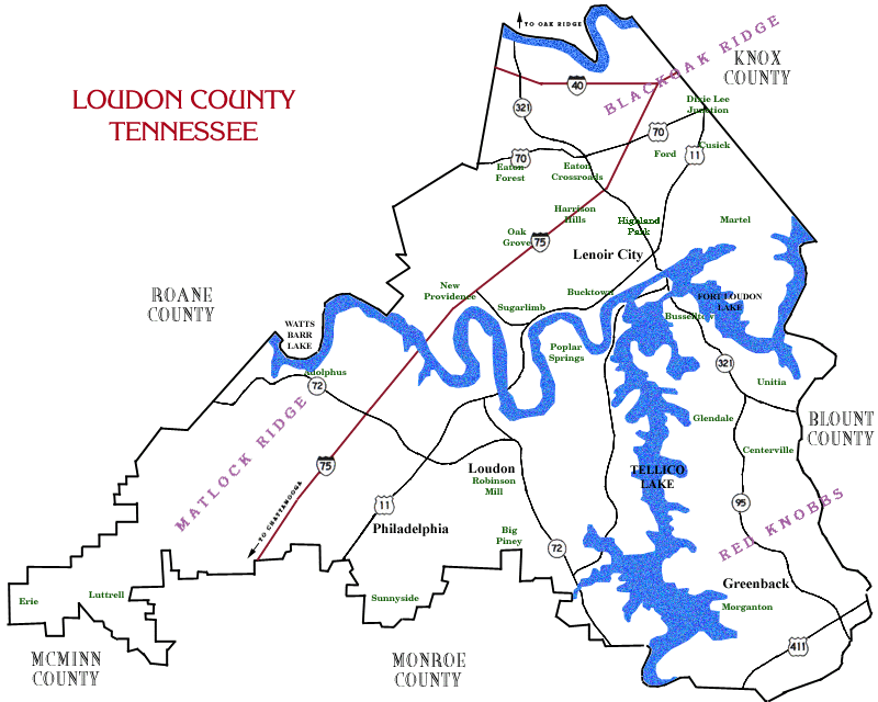 Loudon County, TN, Maps