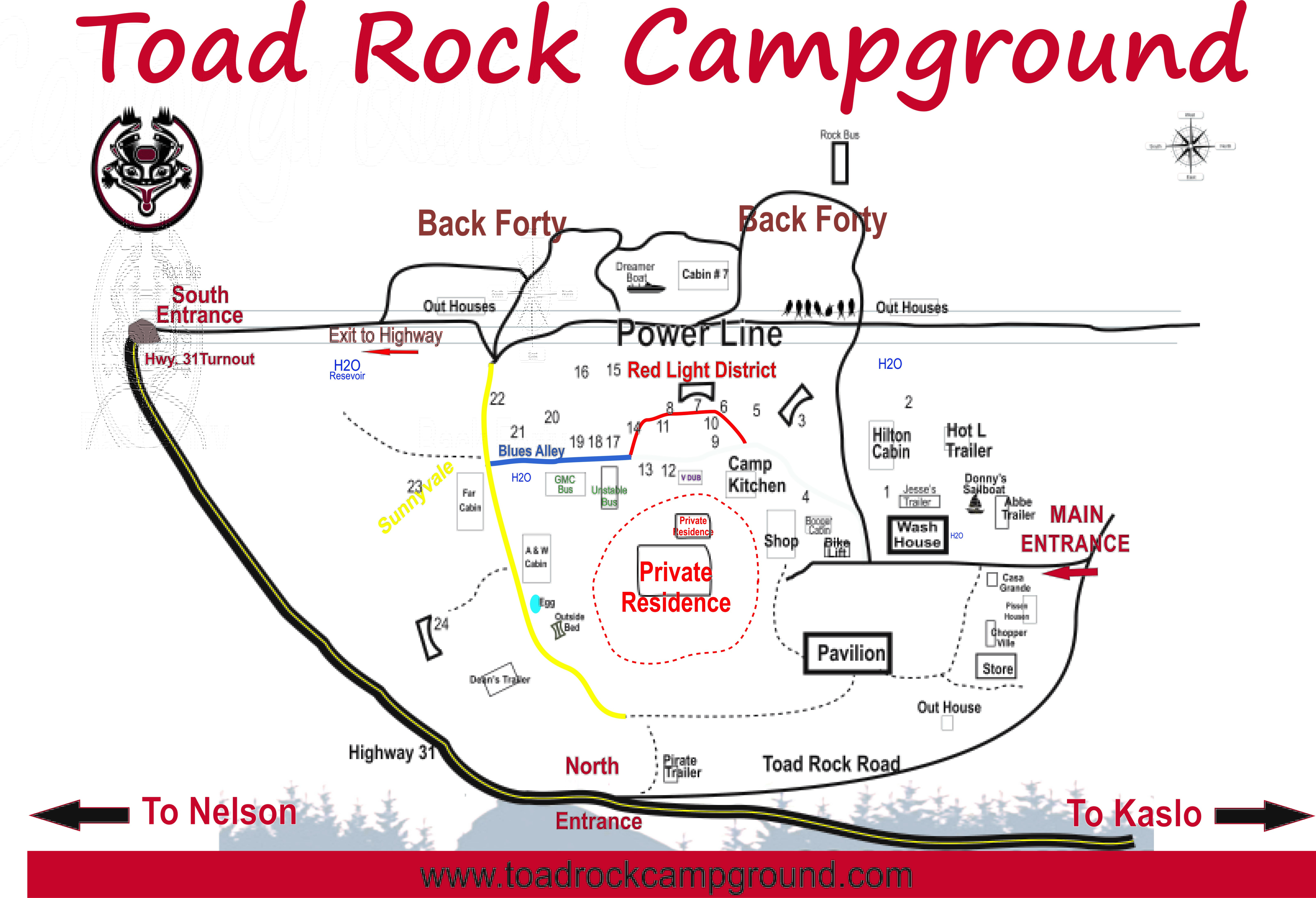 Rates and Regulations Toad Rock Motorcycle Campground, Kootenay Lake BC