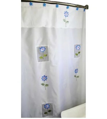 Cortina De Baño Teflon Anti-Hongos Linea Tradicional Modelo -Margarita- - Toblanc