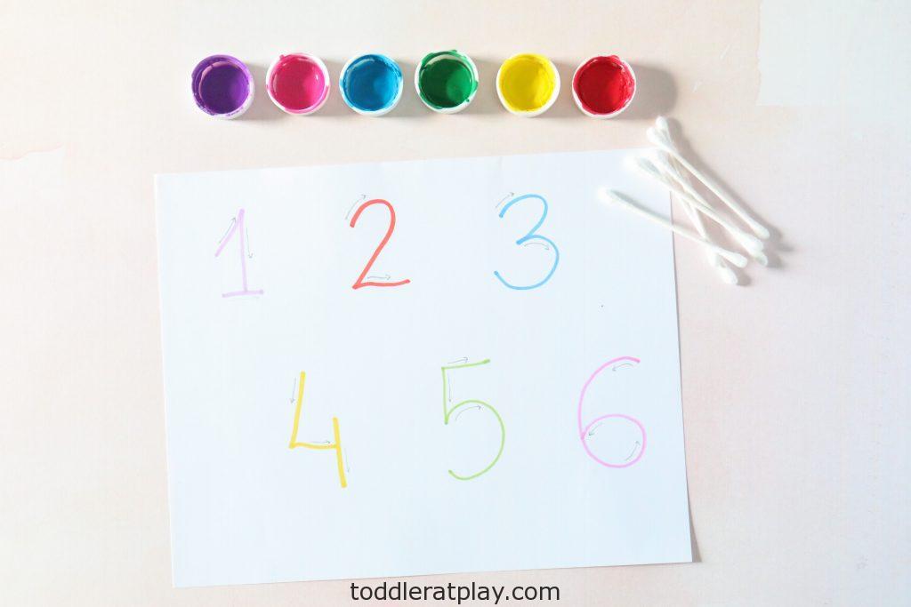 QTip Number Tracing Activity Toddler at Play