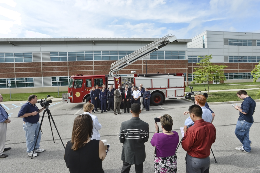 Toledo Fire Rescue Donates Tele Squirt to Penta County Career Center