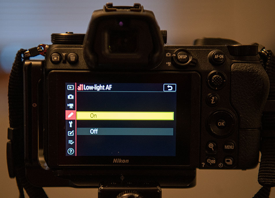 Z cameras Low Light Autofocus function Tom Bol Photography, LLC