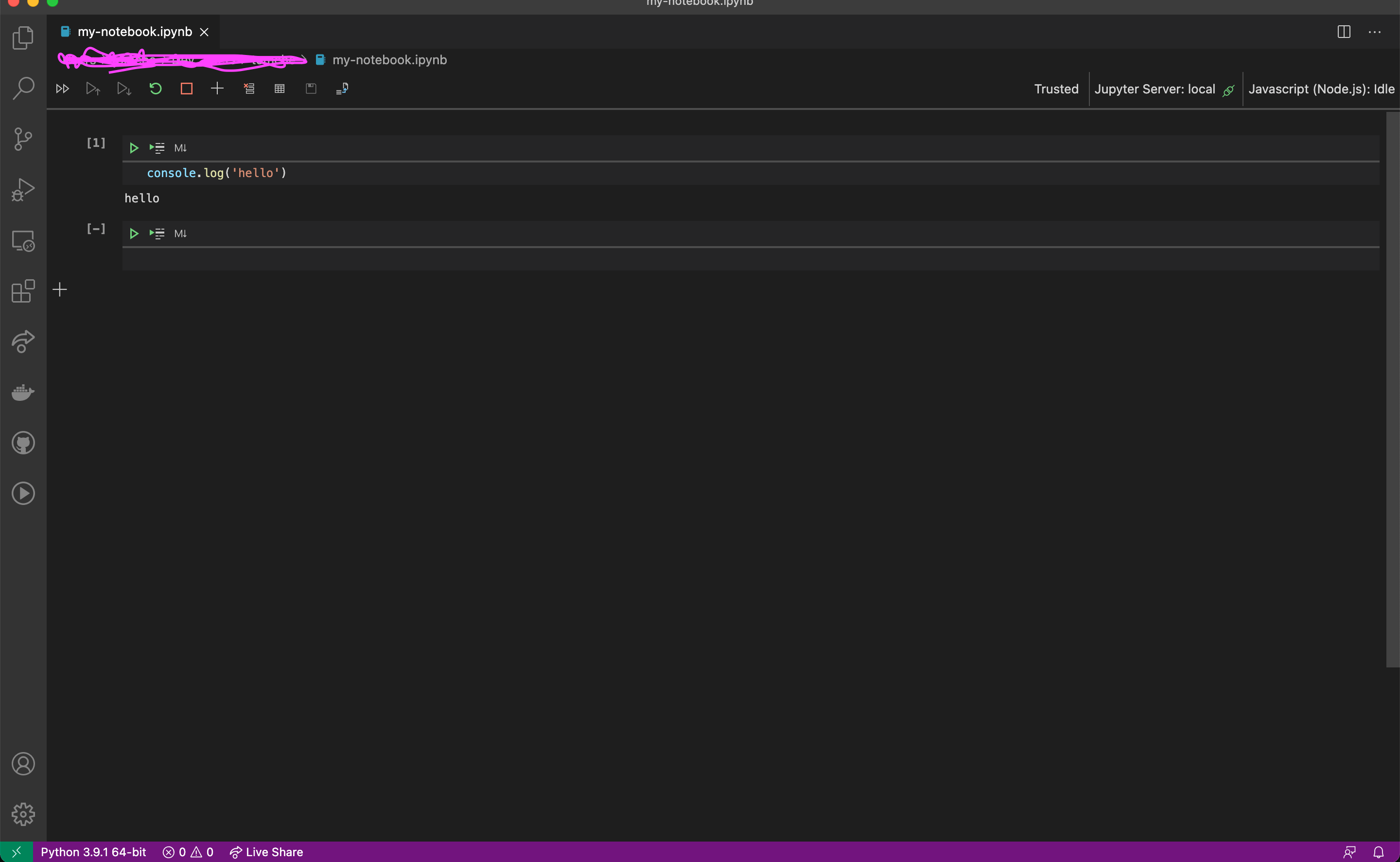 Jupyter Notebook Not Running In Vscode