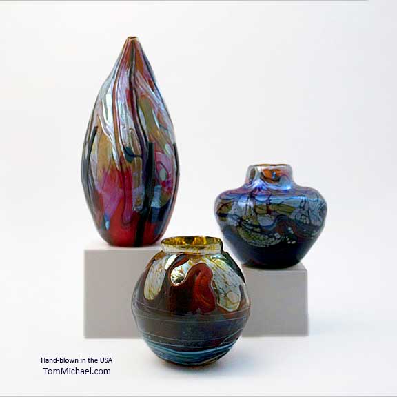 Archive of Decorative Art Glass handcrafted by Tom Michael, Odyssey Art Glass, USA
