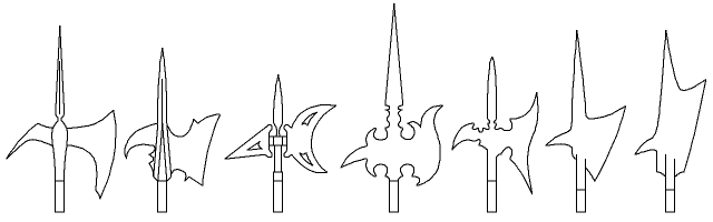 Polearms used in Nethack