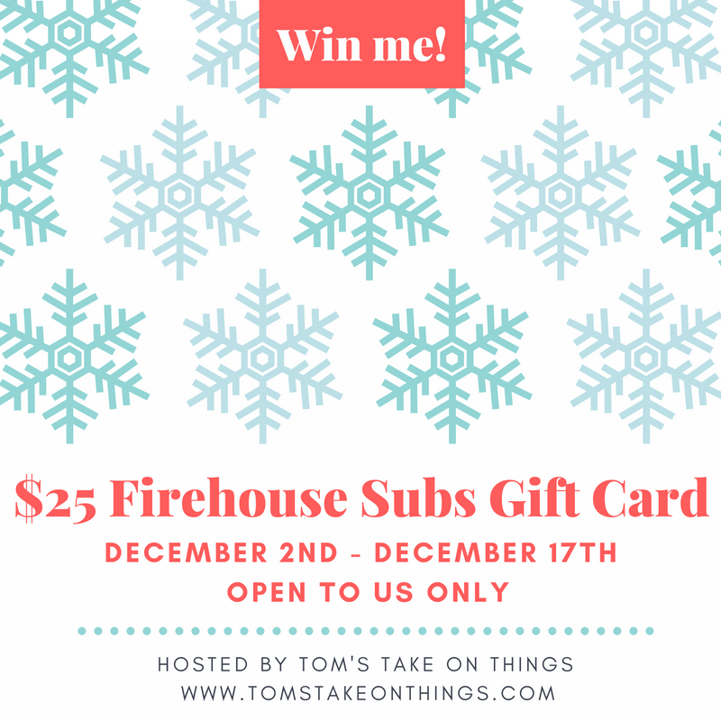 Warm up for the Holidays with Firehouse Subs 25 Gift Card Giveaway