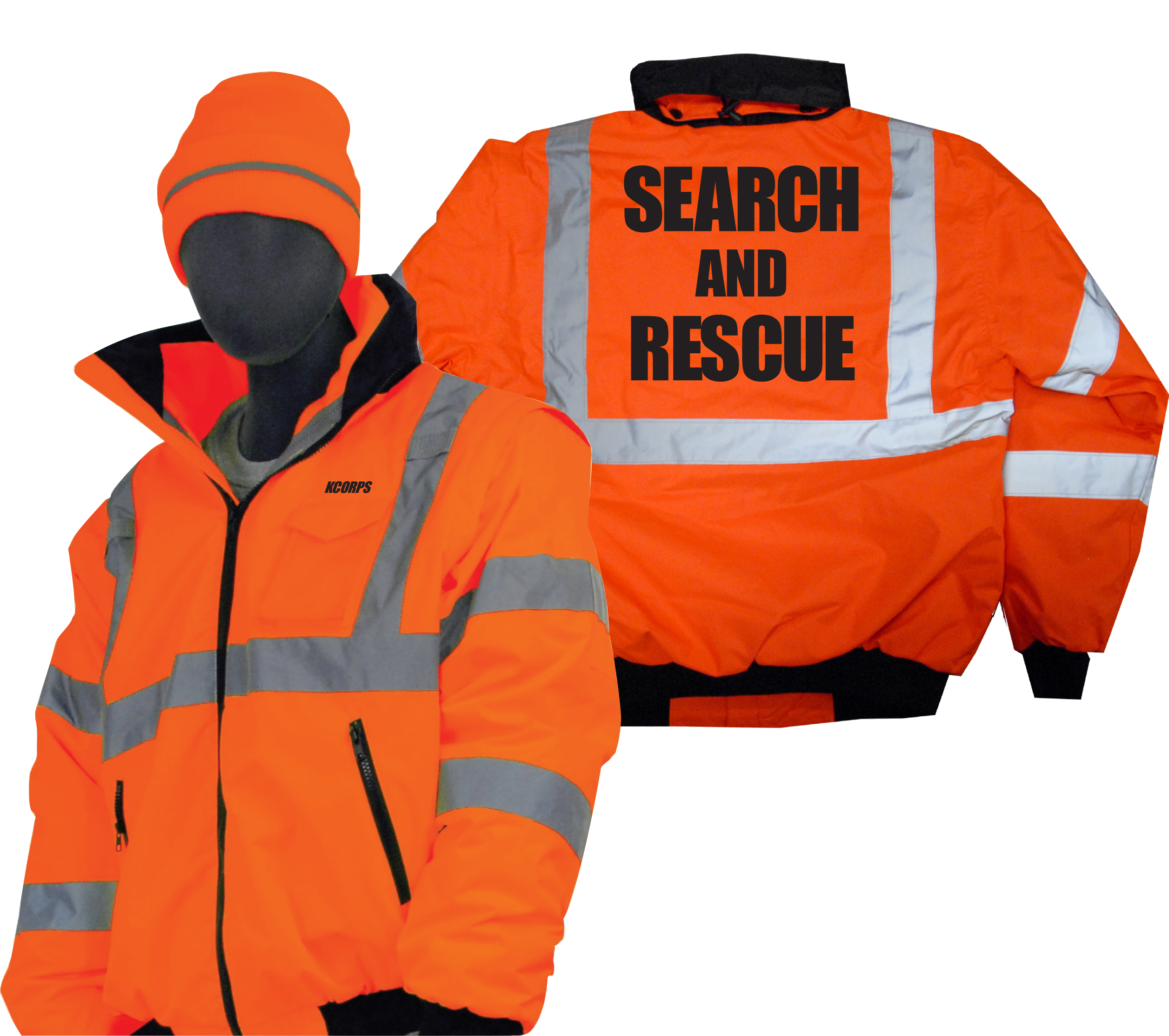 Search and Rescue Waterproof HiVis Winter Bomber Jackets Tom's