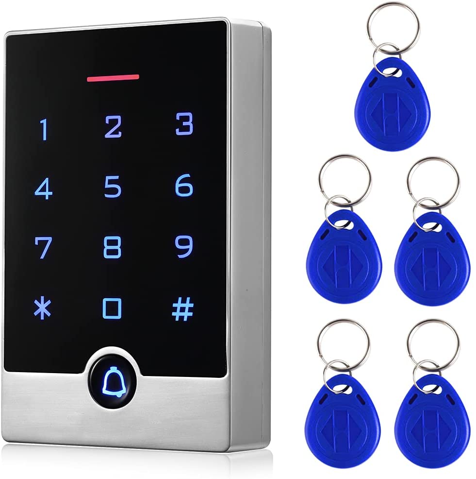 Security Door Access Control Keypad, RFID Keypad with ID Key Fobs, StandAlone Keypad, Support