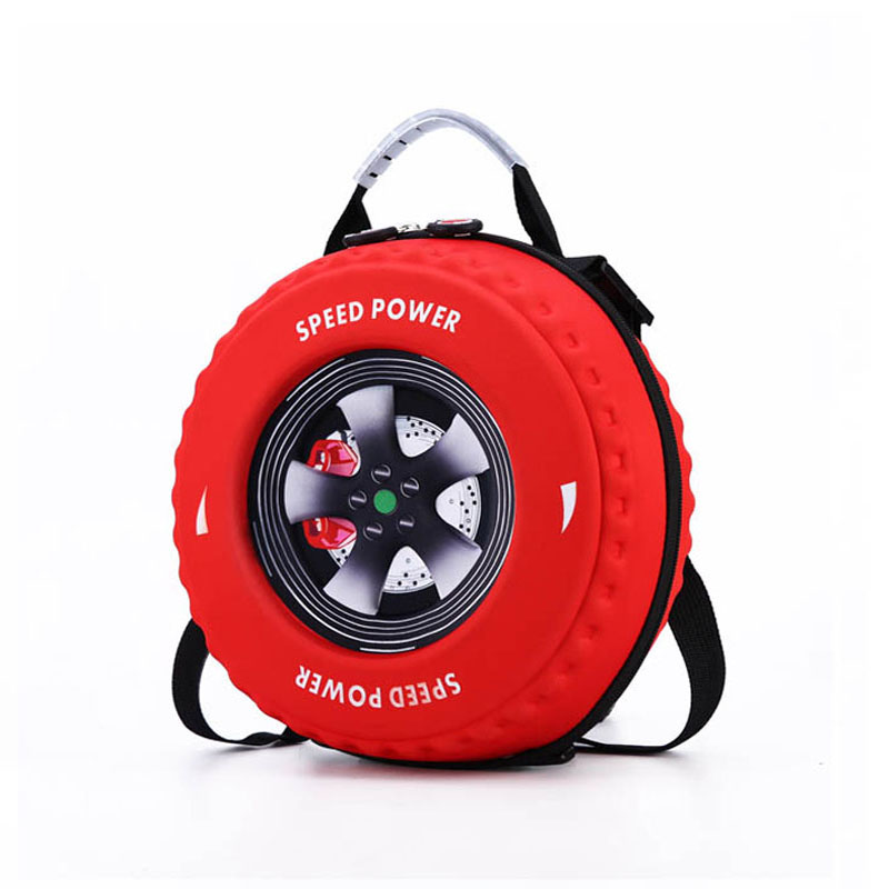 2019 New 3D Cartoon Car Tire Shape Backpack Children Zipper Bag