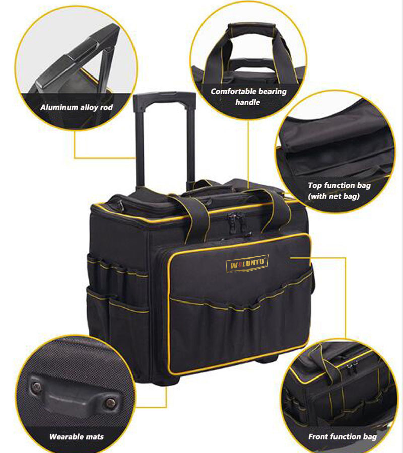 Rolling Tool Bags with Telescoping Handle and Oversize Wheels