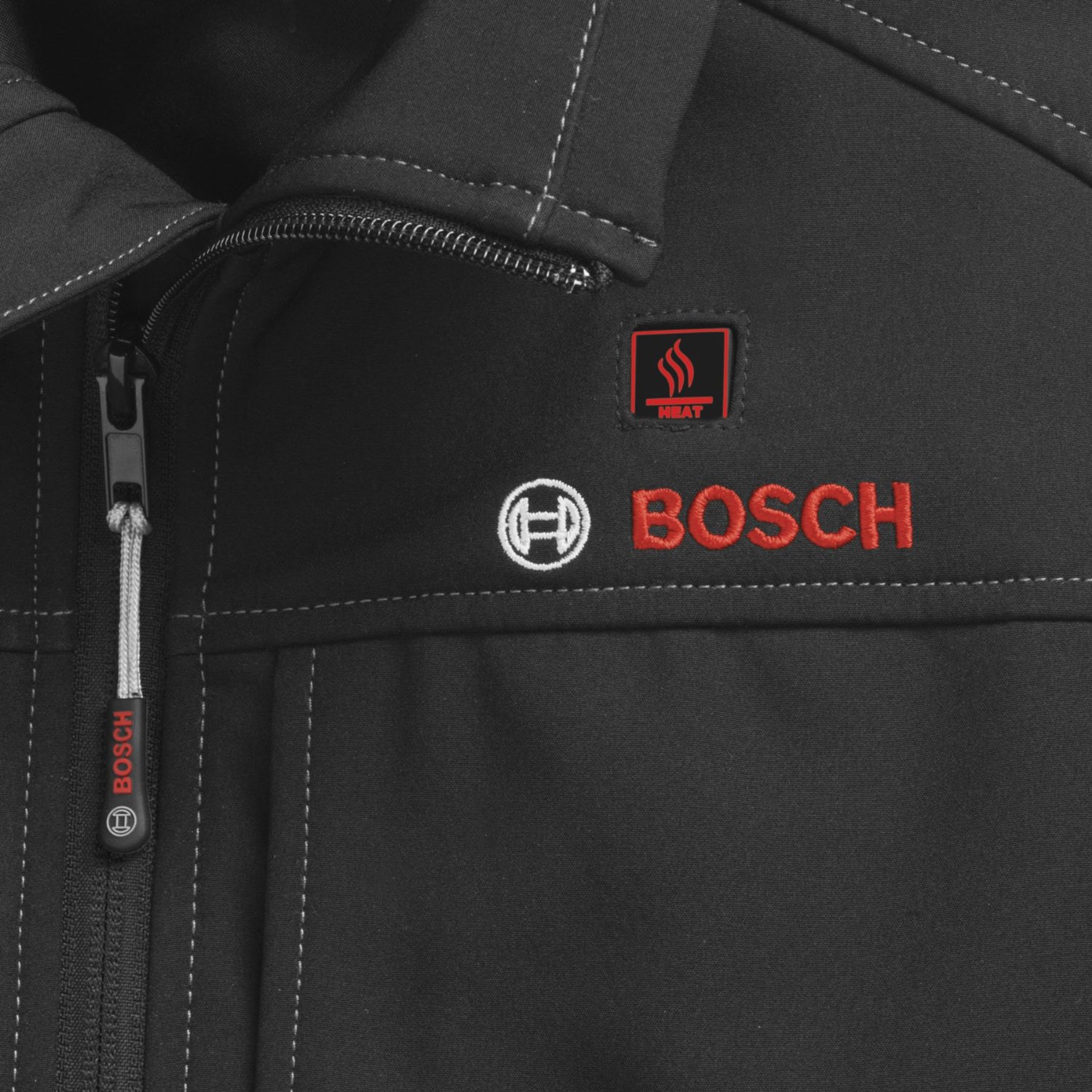 Bosch Heated Jacket Logo and Heat Button Tool Box Buzz Tool Box Buzz