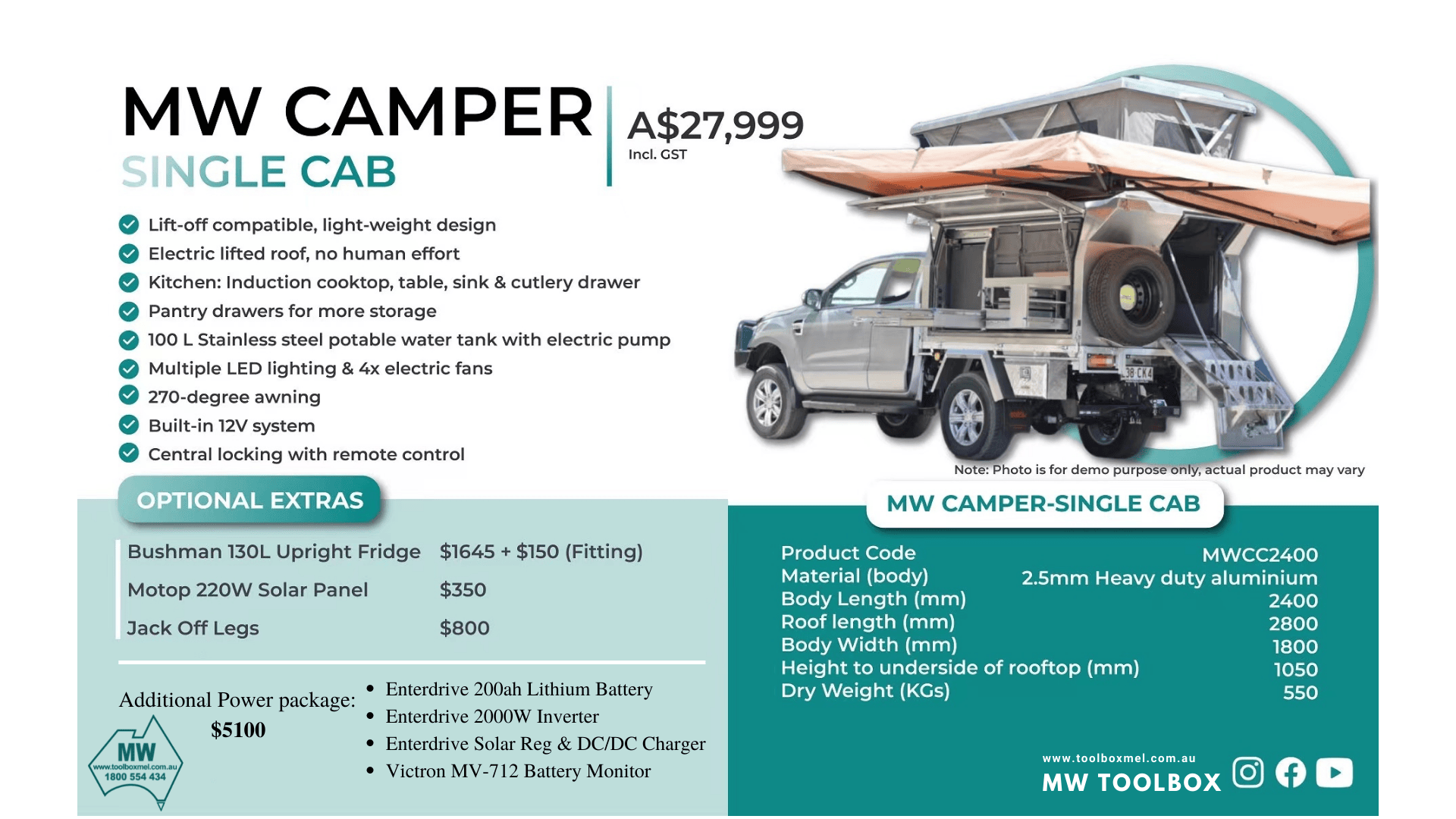 Slide on Camper MW TOOLBOX TRAILER & CANOPY CENTRE