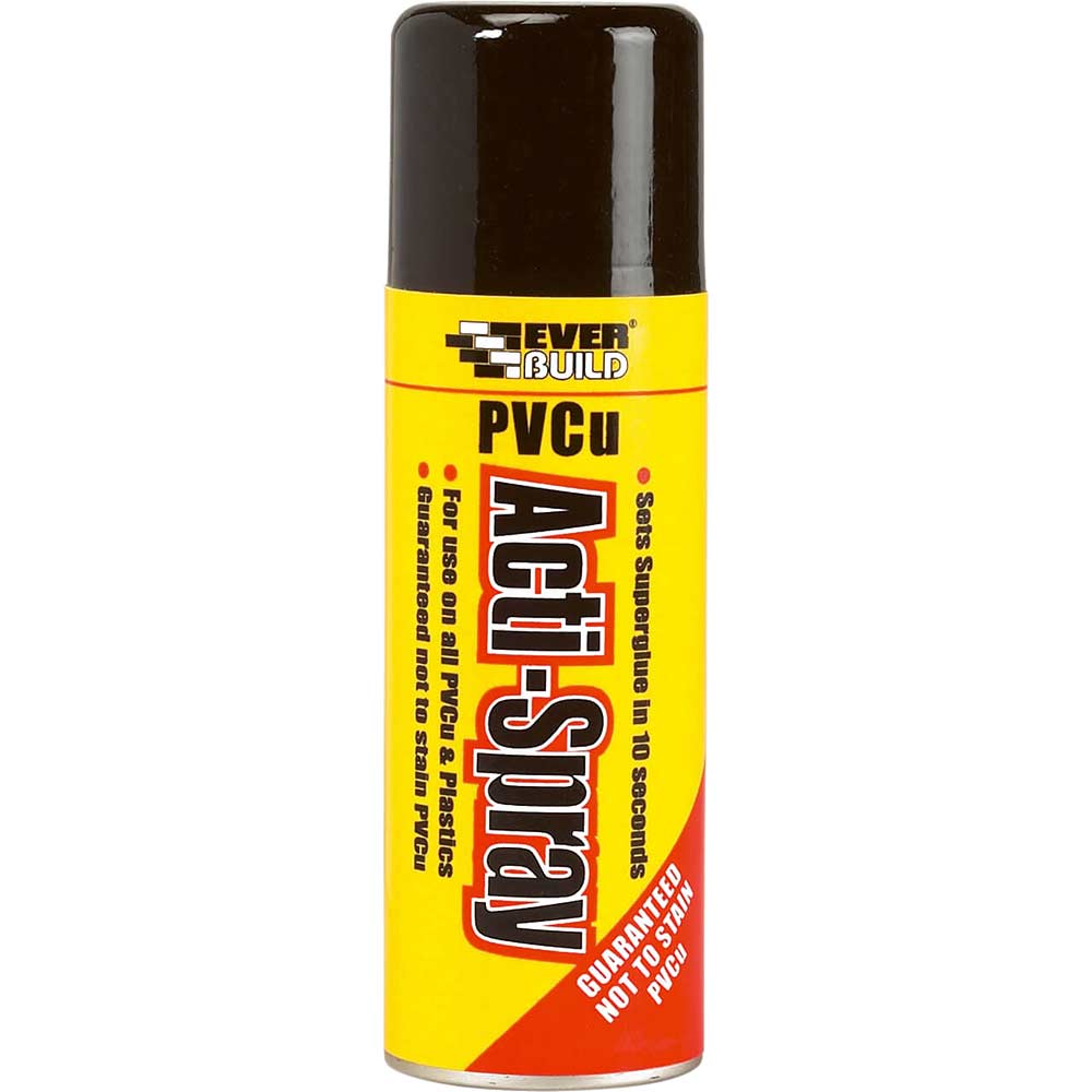 Everbuild PVCu ActiSpray Aerosol Super Glue Activator Super Glue