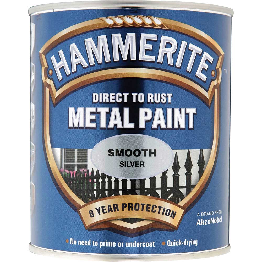 Hammerite Smooth Finish Metal Paint Silver 997ml