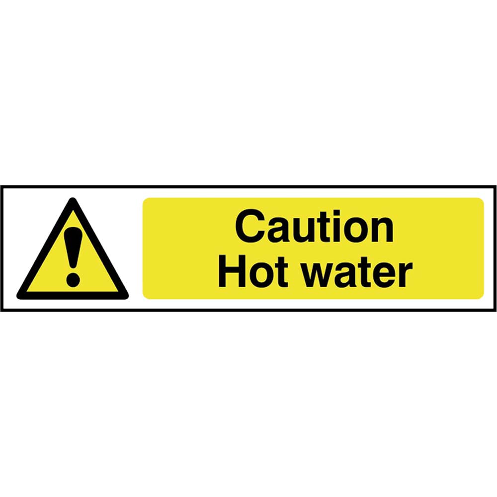 Scan Caution Hot Water Sign Safety & Warning Signs