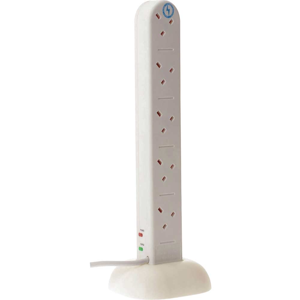 SMJ 10 Socket Surge Protected Tower Extension Lead 240v Extension Leads