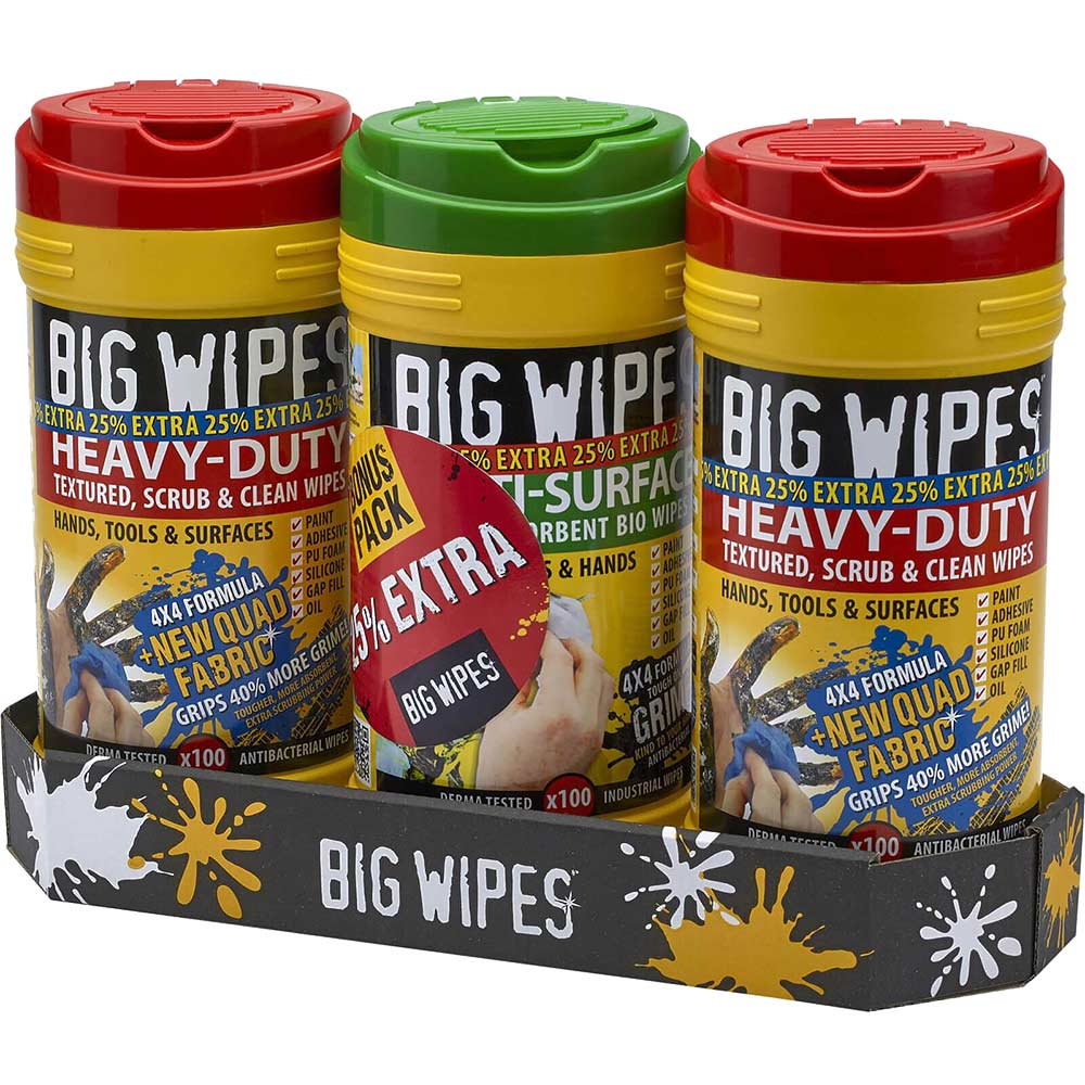 Big Wipes Scrub and Clean Triple Pack 25 Extra Free Towels & Wipes