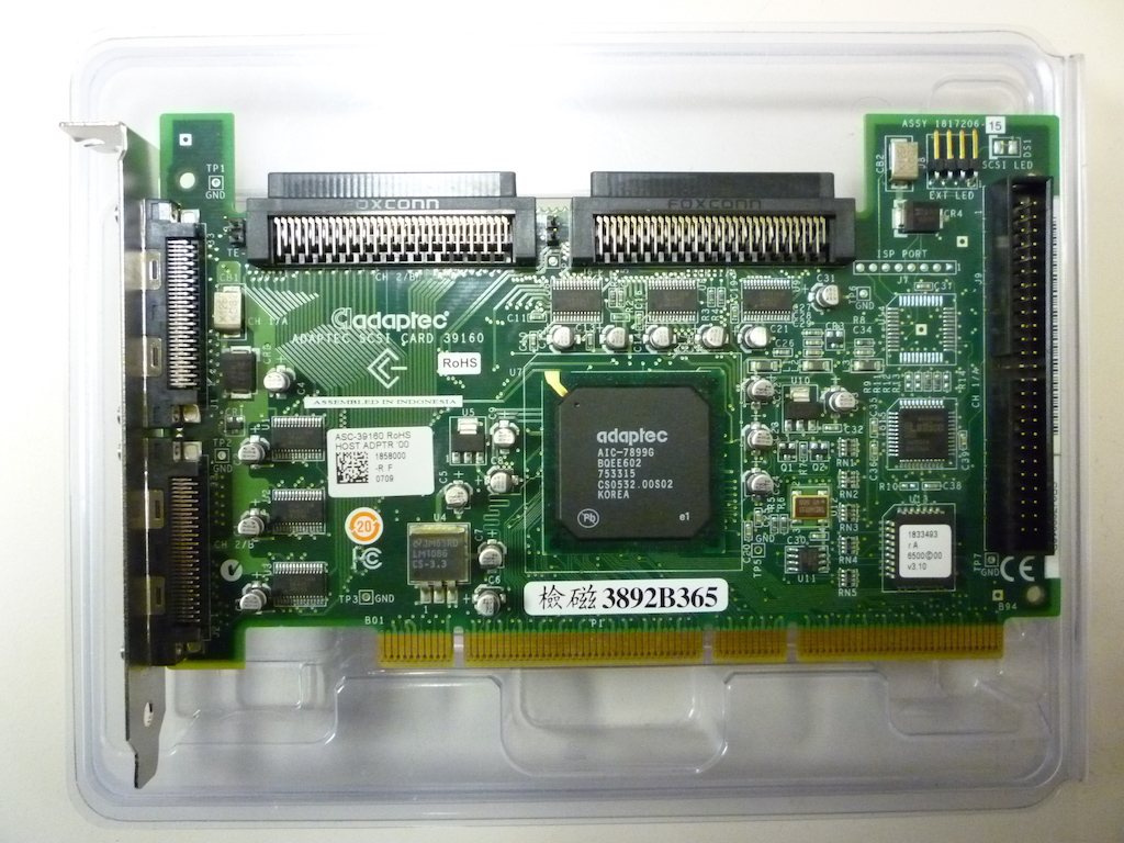 Adaptec 39160 SCSI card Toolex